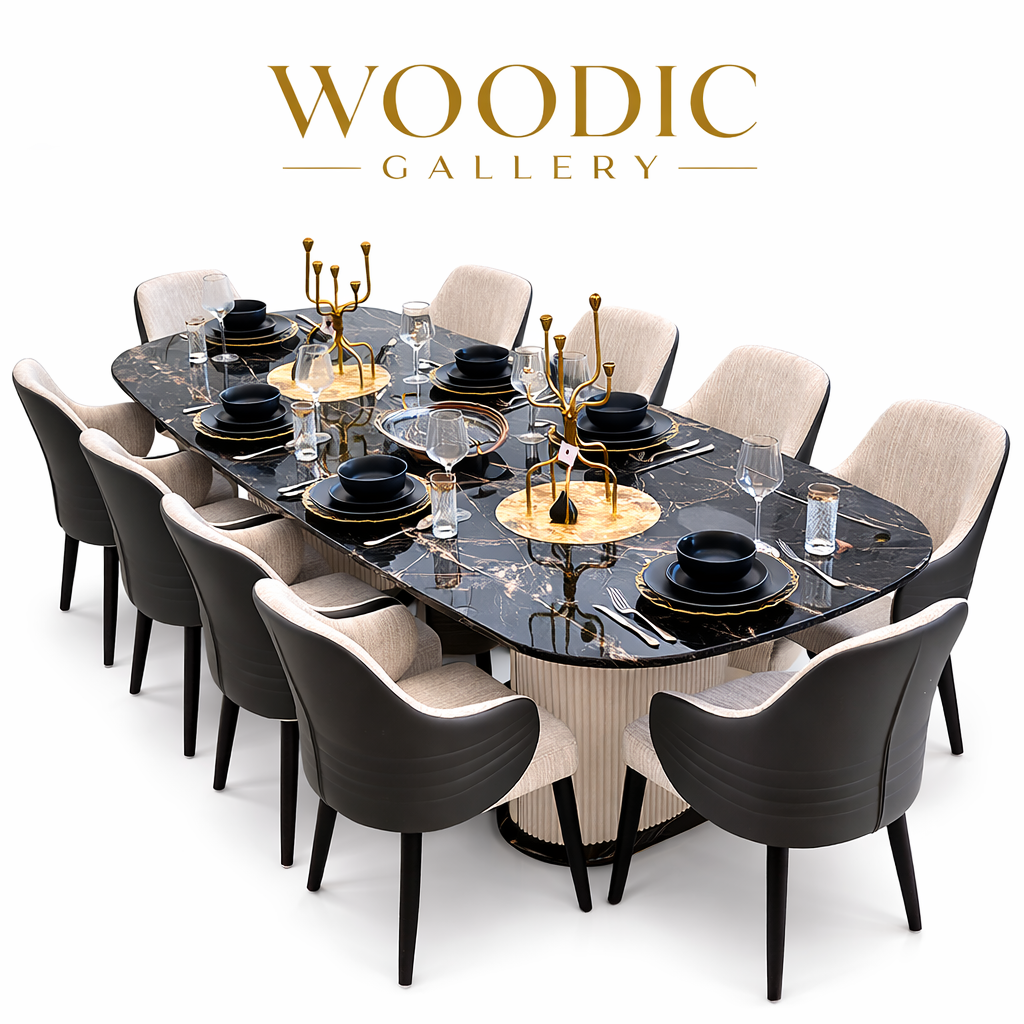 Woodic Royal Marble Dining Set